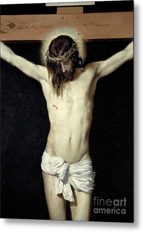 Art Metal Print featuring the painting Christ Crucified, Detail by Velazquez