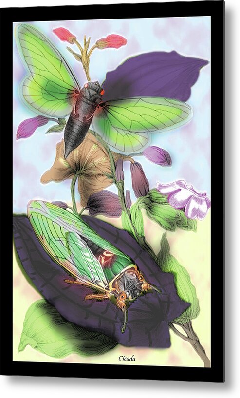 Cicada Metal Print featuring the painting Cicada by James Duncan