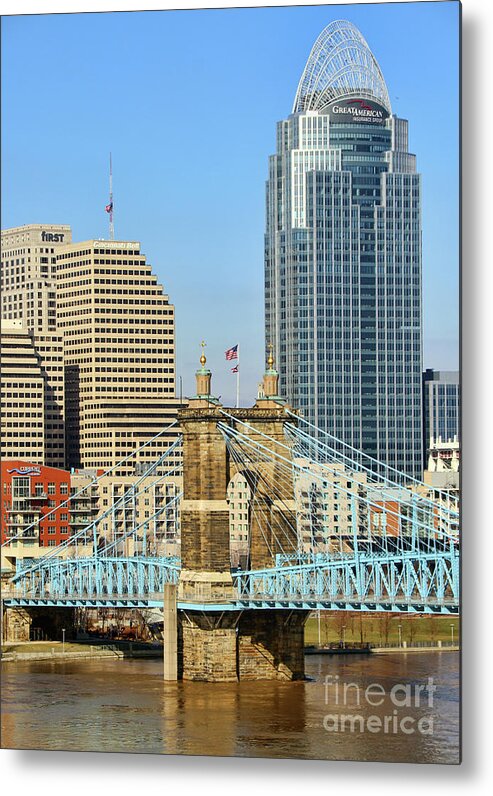 Roebling Bridge Metal Print featuring the photograph Cincinnati 7212 by Jack Schultz