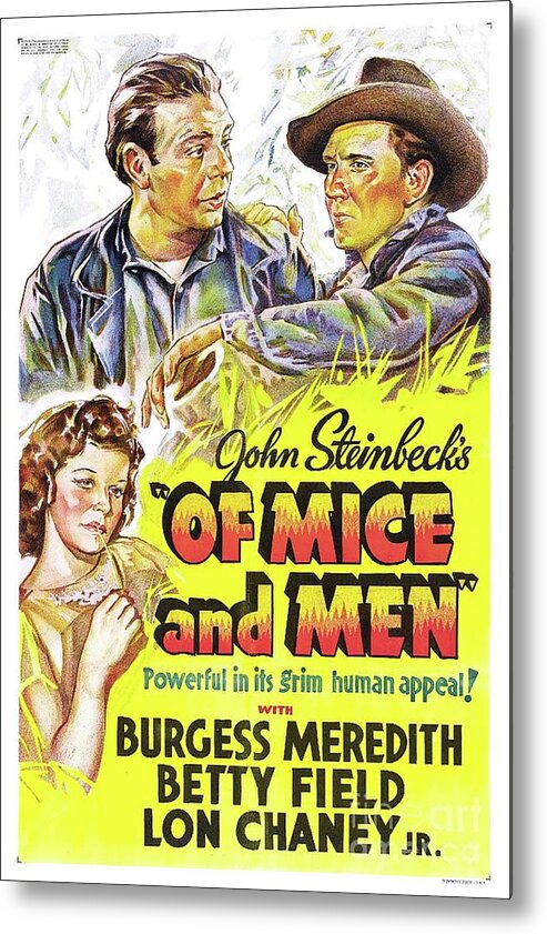 Mice Metal Print featuring the painting Classic Movie Poster - Of Mice and Men by Esoterica Art Agency