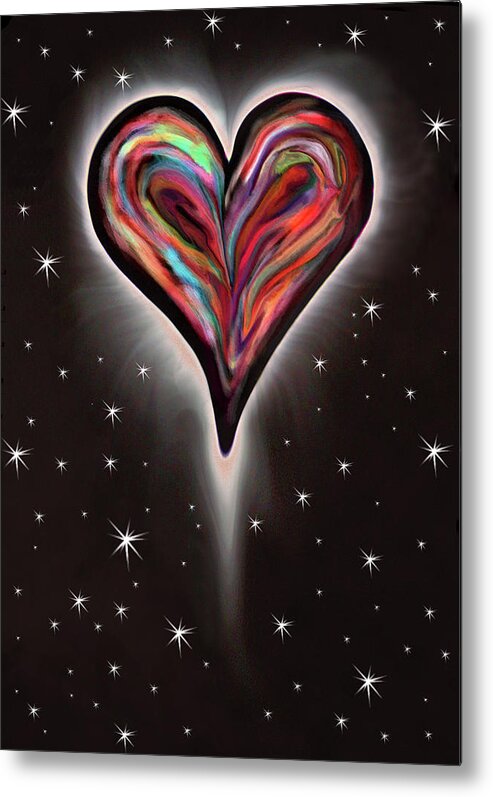 Heart Metal Print featuring the digital art Colorful Total Eclipse Of The Heart 1 by Her Arts Desire