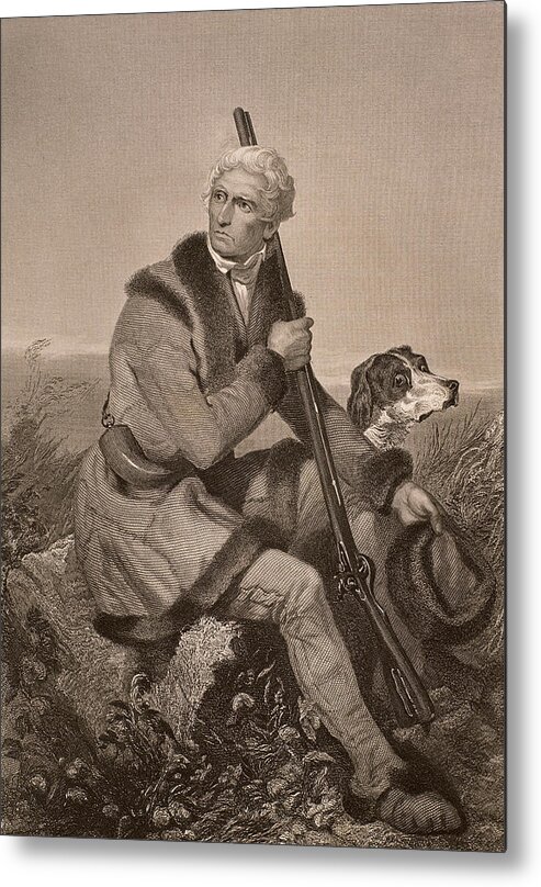 American Metal Print featuring the drawing Daniel Boone (1734-1820) by Artist - Unknown