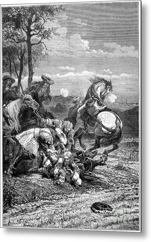 Horse Metal Print featuring the drawing Death Of Turenne, Henri De La Tour by Print Collector