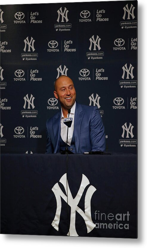 People Metal Print featuring the photograph Derek Jeter Ceremony by Rich Schultz