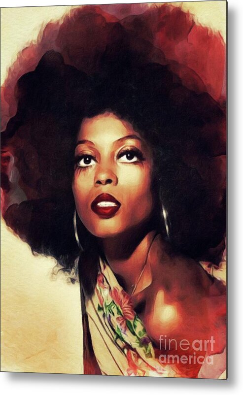 Diana Metal Print featuring the painting Diana Ross, Singer by Esoterica Art Agency