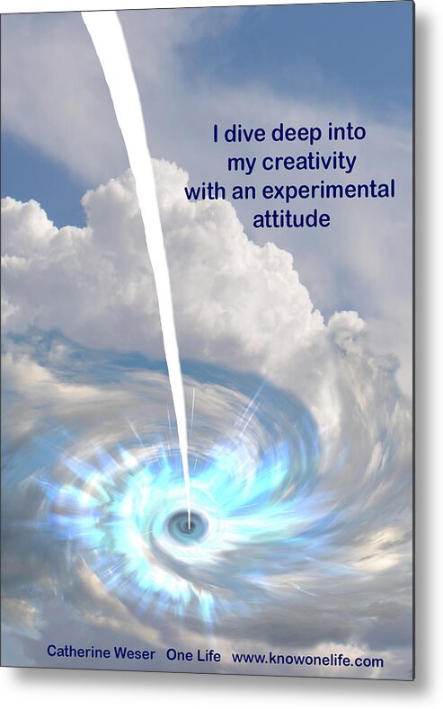 Creativity Affirmation Metal Print featuring the digital art Dive Deep by Catherine Weser