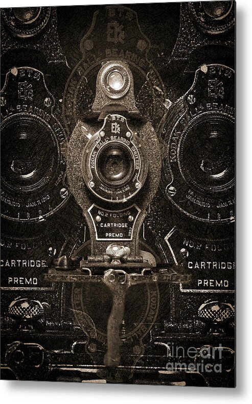 Kodak Metal Print featuring the digital art Ekc No.2 Folding Cartridge Premo Bw by Anthony Ellis