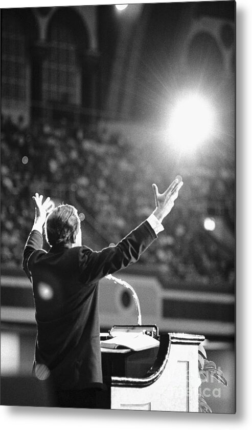 Mature Adult Metal Print featuring the photograph Evangelist Billy Graham Preaching by Bettmann