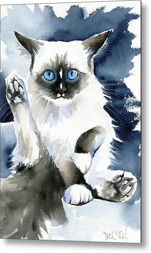 Cat Metal Print featuring the painting Excuse Me by Dora Hathazi Mendes