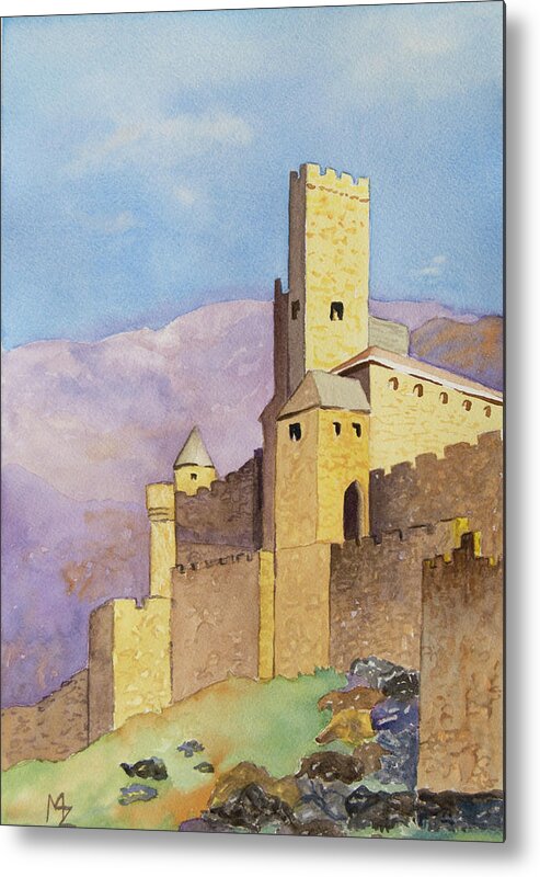 Castle Metal Print featuring the painting Fantasy Castle by Margaret Zabor