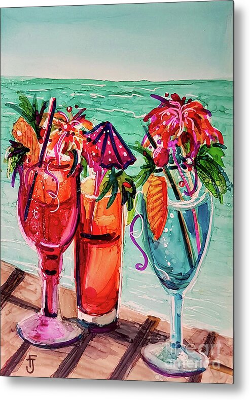 Alcohol Ink Metal Print featuring the mixed media Gal's Afternoon Out by Francine Dufour Jones