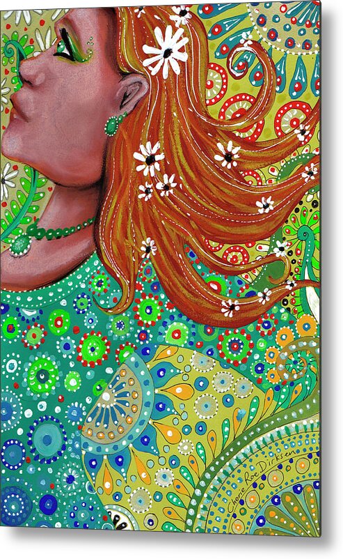 Woman Metal Print featuring the painting Ginger Goddess by Cherie Roe Dirksen