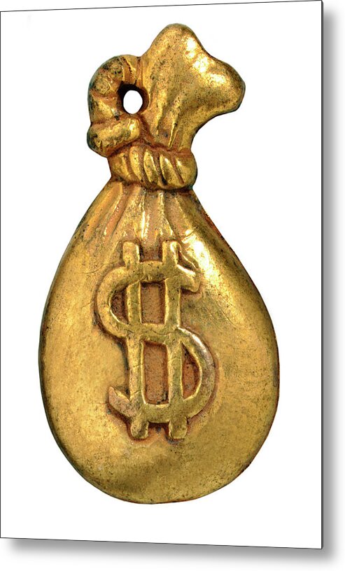Asset Metal Print featuring the drawing Gold Money Bag by CSA Images