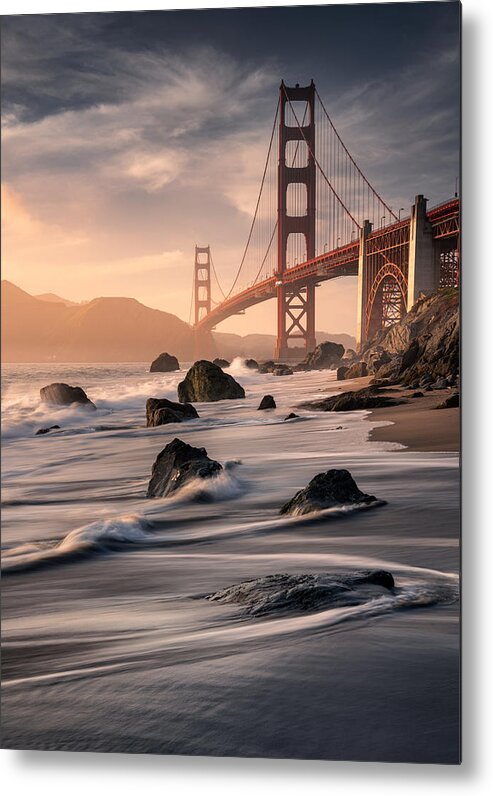  Metal Print featuring the photograph Golden Gate Bridge by Karol Nienartowicz