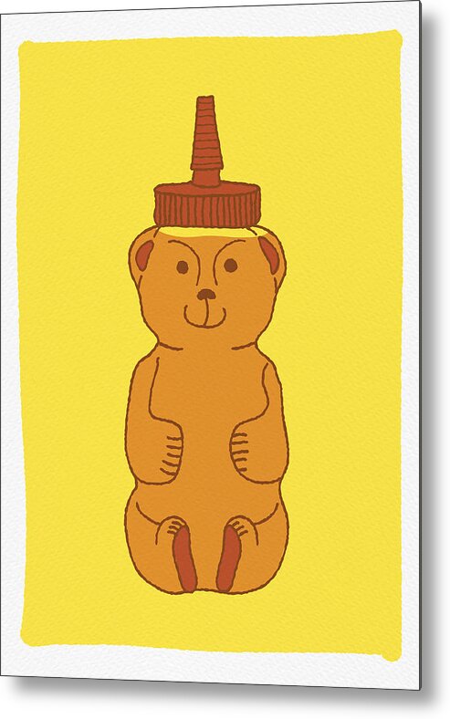 Packaging Metal Print featuring the painting Happy Honey Bear by Jen Montgomery