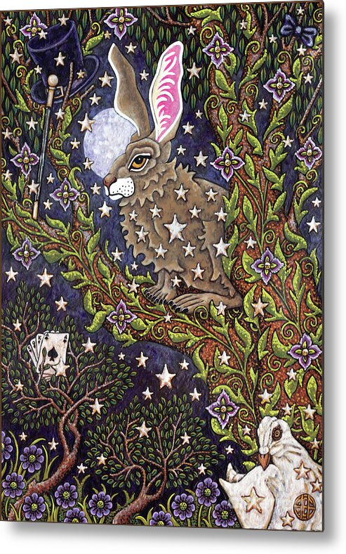 Hare Metal Print featuring the painting Hare Tapestree 1 by Amy E Fraser