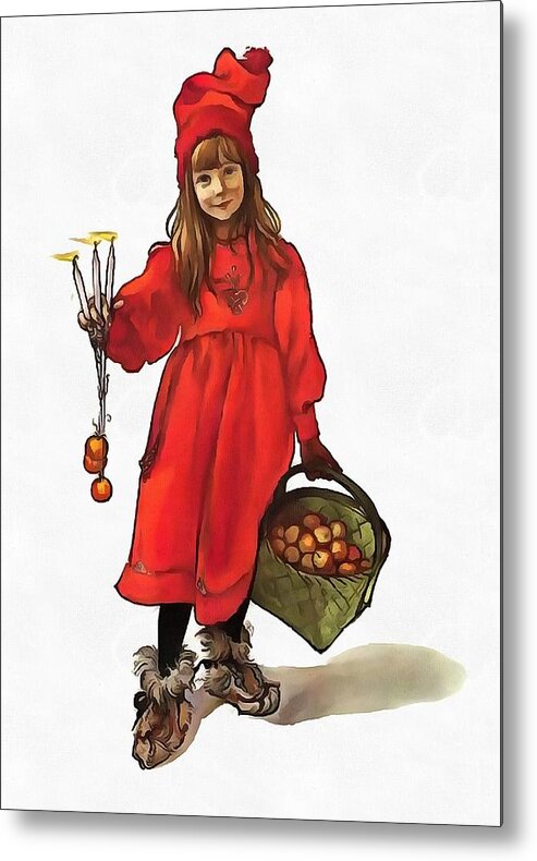 Apples Metal Print featuring the painting Iduna and Her Magic Apples by Taiche Acrylic Art
