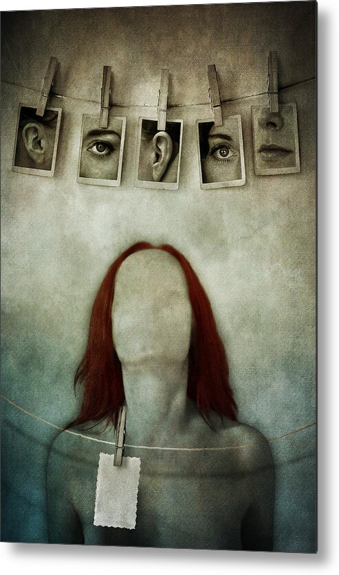 Creative Edit Metal Print featuring the photograph I'm Looking For Myself by Lucyna ?azarska
