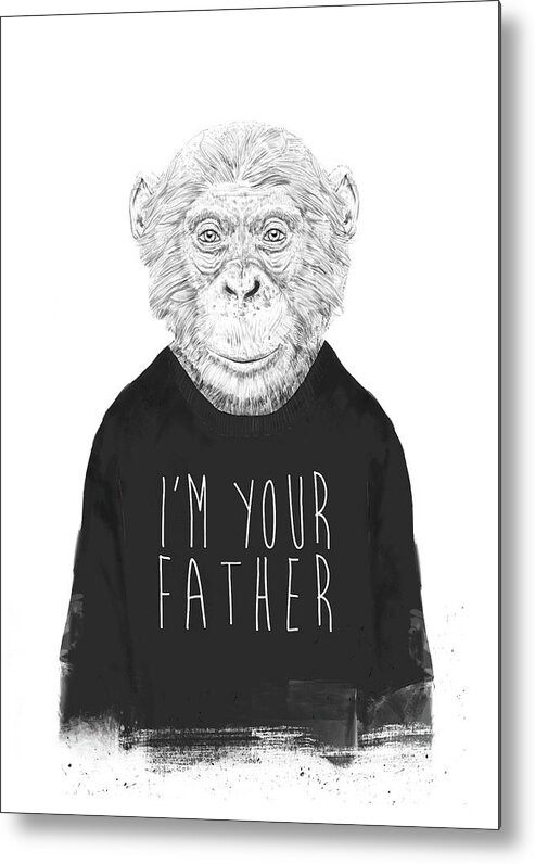 Monkey Metal Print featuring the mixed media I'm your father by Balazs Solti