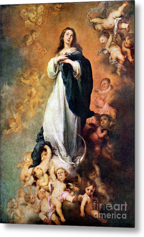 Bartolomé Esteban Murillo Metal Print featuring the drawing Immaculate Conception Of The Escorial by Print Collector