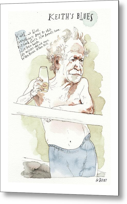 Keith's Blues Metal Print featuring the painting Keith's Blues by Barry Blitt