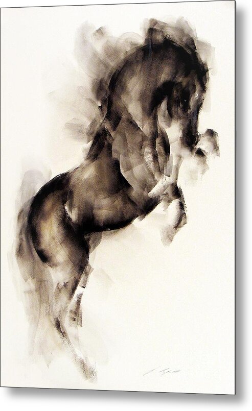 Horse Metal Print featuring the painting Rustam by Janette Lockett