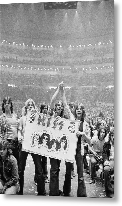 Rock Music Metal Print featuring the photograph Kiss Fans In Detroit by Fin Costello