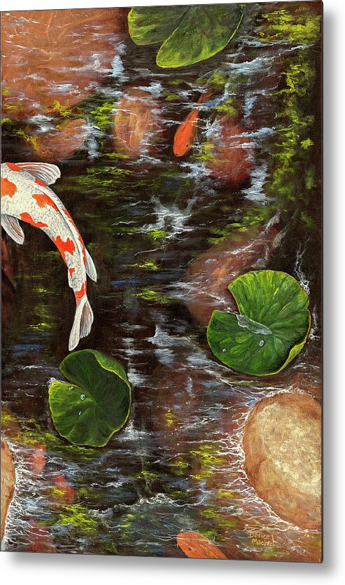 Fish Metal Print featuring the painting Koi Pond Right Side by Darice Machel McGuire