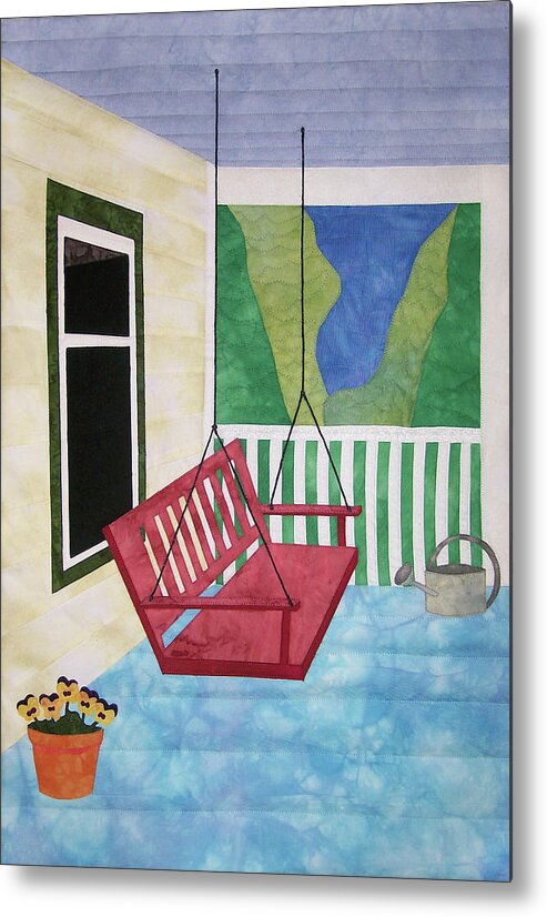 Porch Metal Print featuring the tapestry - textile Lazy Summer Afternoon by Pam Geisel