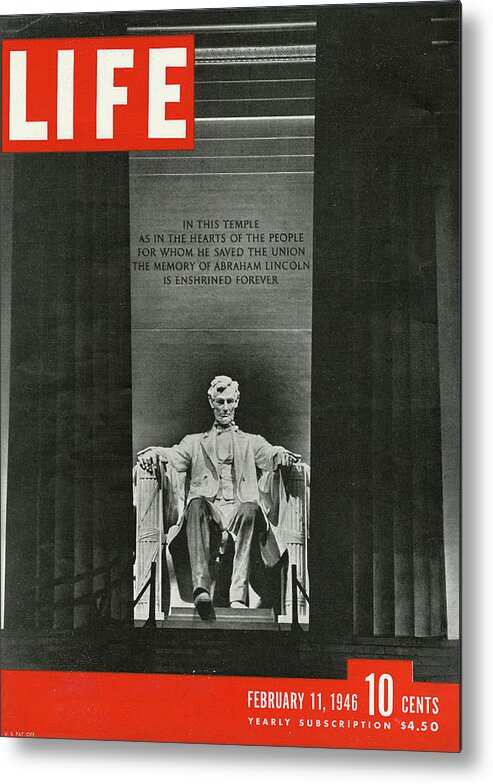 Lincoln Memorial Metal Print featuring the photograph LIFE Cover: February 11, 1946 by George Skadding