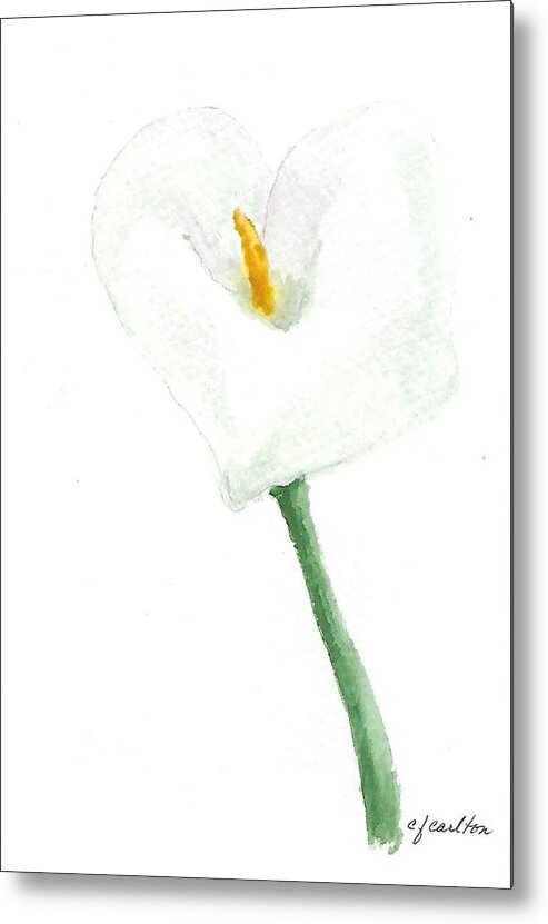 Lily Metal Print featuring the painting Calla Lily by Claudette Carlton