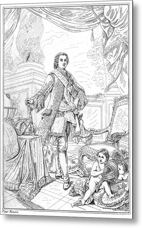 Engraving Metal Print featuring the drawing Louis Xvi, King Of France by Print Collector