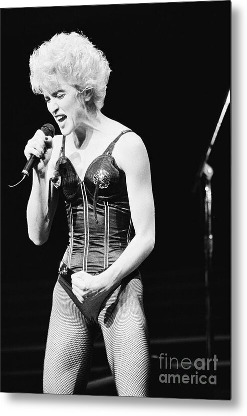 Singer Metal Print featuring the photograph Madonna Singing In Concert by Bettmann