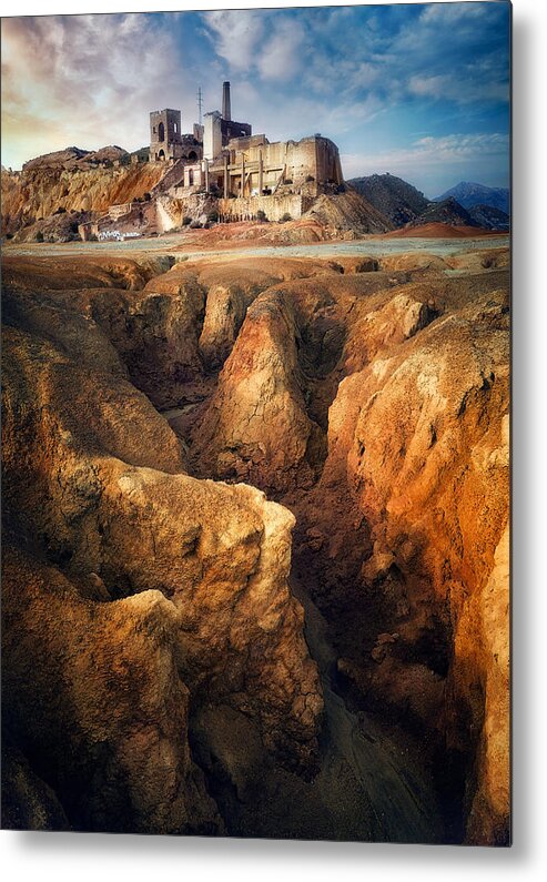 Documentary Mine Industrial Work Architecture Worker Industry Working Coal Mining Miner Rock Mazarrn Abandoned Metal Print featuring the photograph Mazarrn Mines by Bartolome Lopez