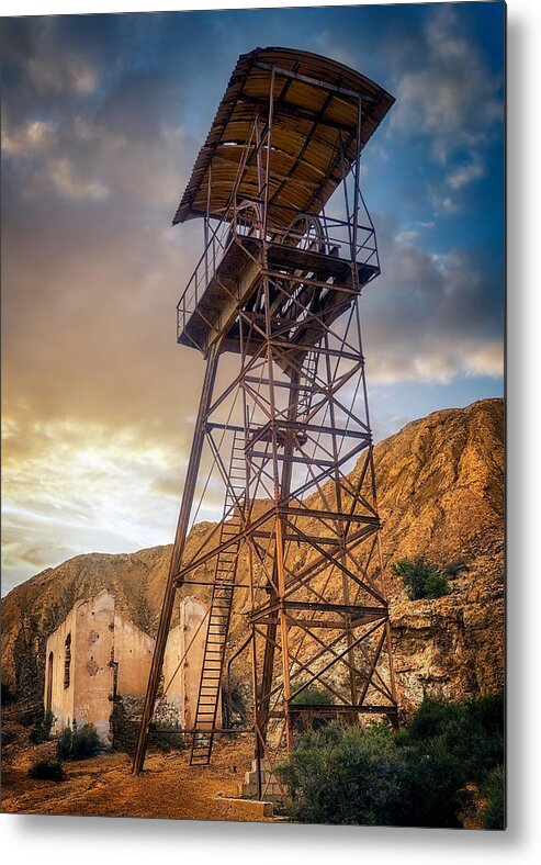 Documentary Mine Industrial Work Architecture Worker Industry Working Coal Mining Miner Rock Mazarrn Abandoned Murcia Tower Metal Print featuring the photograph Mazarron Mines II by Bartolome Lopez