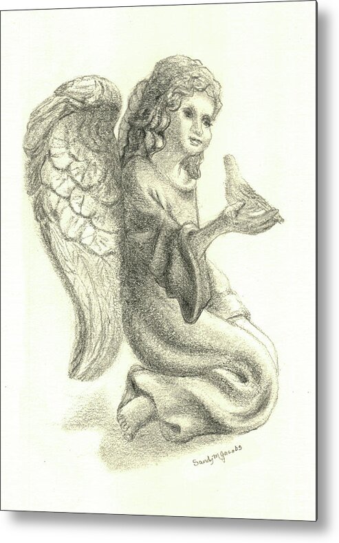 Angel Metal Print featuring the drawing Messenger by Sandy Murphree Jacobs