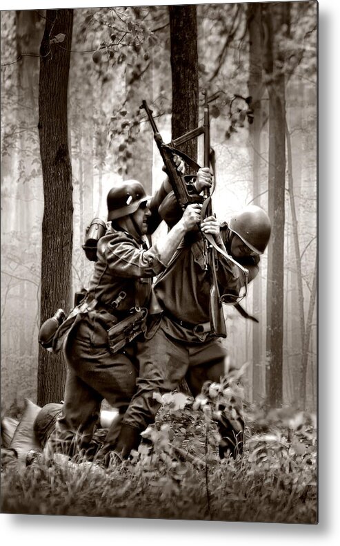 Army Metal Print featuring the photograph Mortal Combat by Dmitry Laudin