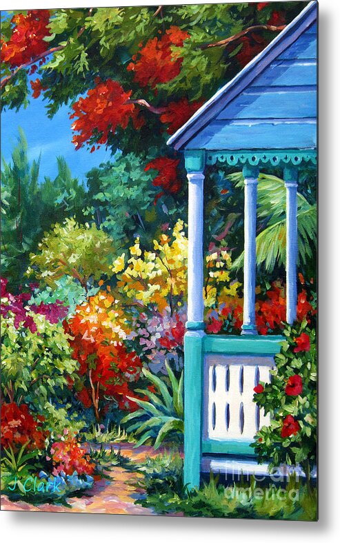 Colour Metal Print featuring the painting Mr Bodden's Garden by John Clark