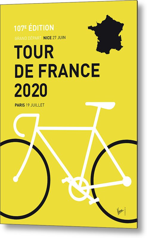 2020 Metal Print featuring the digital art My Tour De France Minimal Poster 2020 by Chungkong Art