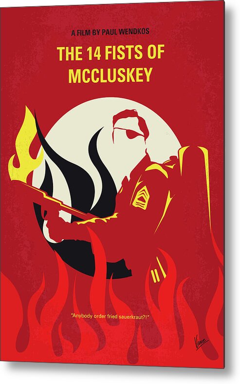 The 14 Fists Of Mccluskey Metal Print featuring the digital art No1118 My The 14 Fists of McCluskey minimal movie poster by Chungkong Art