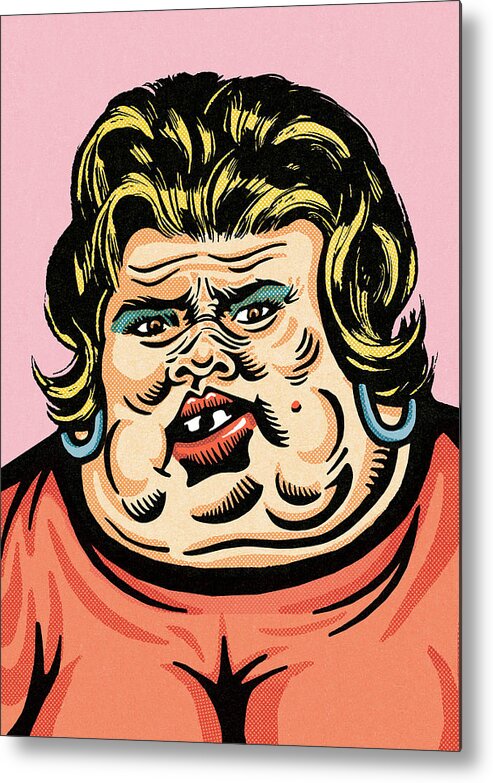 Accessories Metal Print featuring the drawing Obese woman by CSA Images