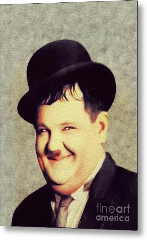Oliver Metal Print featuring the painting Oliver Hardy, Hollywood Legend by Esoterica Art Agency