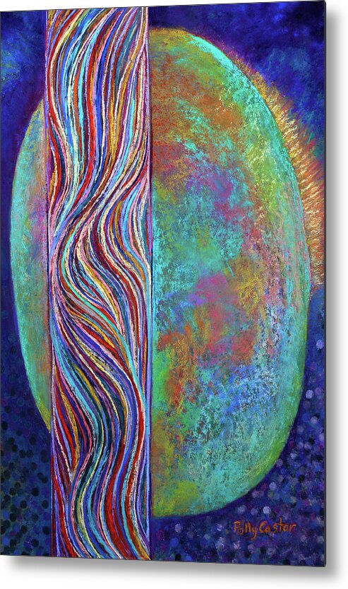  Metal Print featuring the pastel Om by Polly Castor