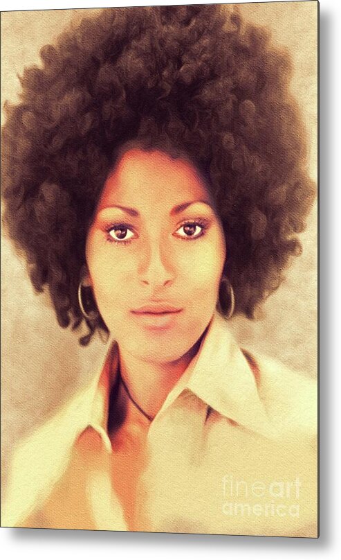Pam Metal Print featuring the painting Pam Grier, Hollywood Legend by Esoterica Art Agency