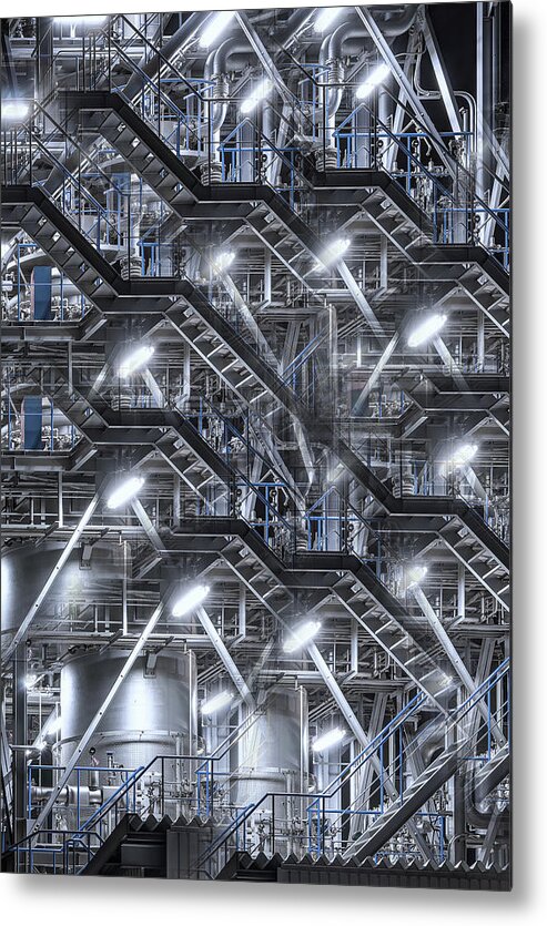 Industry Metal Print featuring the photograph Parallel Stairs by Tomoshi Hara