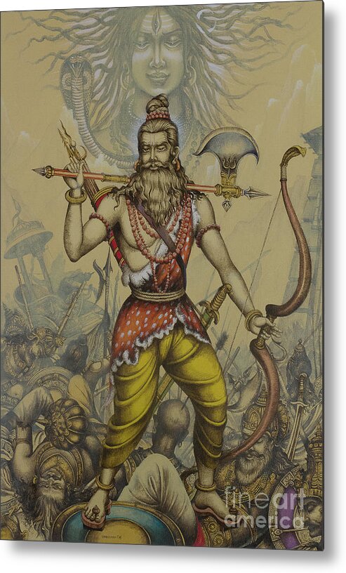 Parashurama Metal Print featuring the painting Parashurama avatar by Vrindavan Das