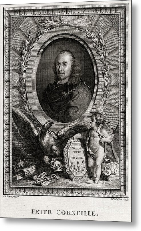Engraving Metal Print featuring the drawing Peter Corneille, 1774. Artist W Walker by Print Collector