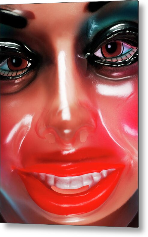 Campy Metal Print featuring the drawing Plastic Transparent Mask by CSA Images