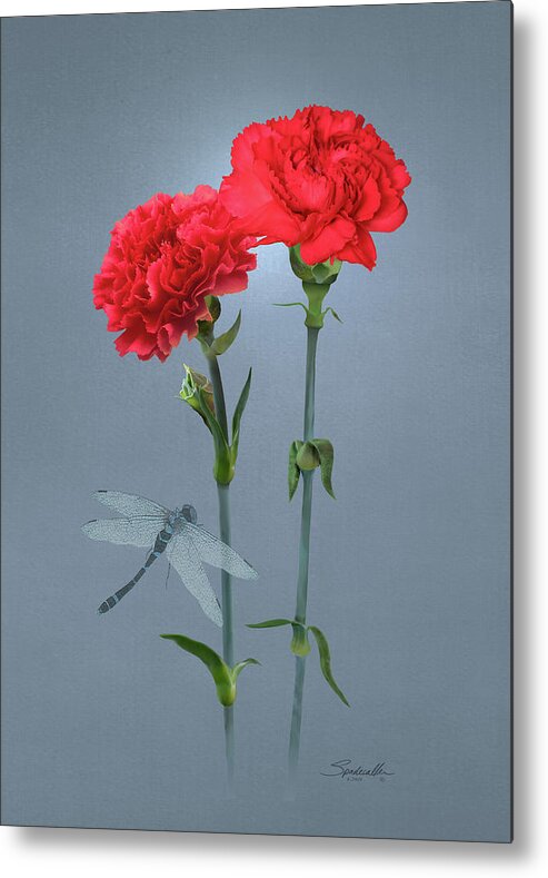 Flowers Metal Print featuring the digital art Carnations of Eden by M Spadecaller