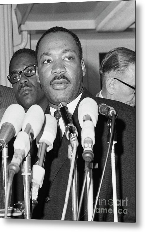 People Metal Print featuring the photograph Rev. Dr. Martin Luther King Talks by Bettmann